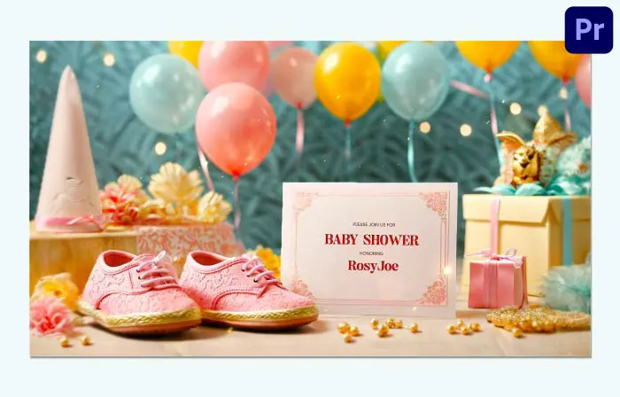Beautiful Baby Shower Digital 3D E-Invitation Card Slideshow